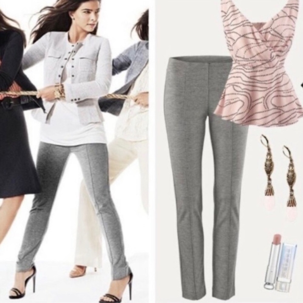 CAbi Newport Gray Straight Leg Pants